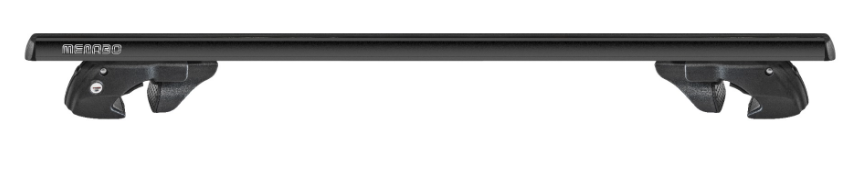 Barra portatutto nera mostrata lunga con fissaggi a clip
