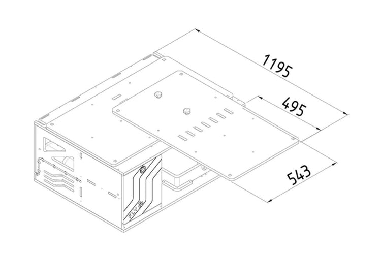 Schema della scatola di legno con dimensioni