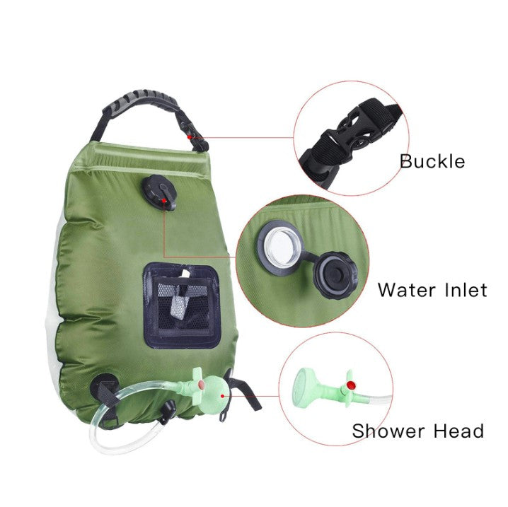 Dettagli sulle caratteristiche di un sacchetto doccia verde