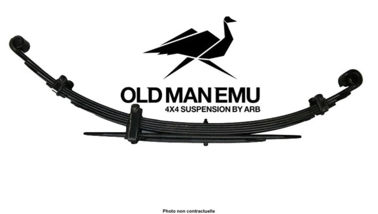 una confezione di lame Old Man Emu nere su sfondo bianco