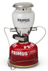 Lanterna Primus con bombola di gas rossa