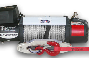 Verricelli 4x4 T-Max in corda sintetica grigia con gancio rosso