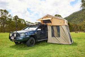 Tenda da tetto annessa con telo di fondo integrato - TJM Yulara