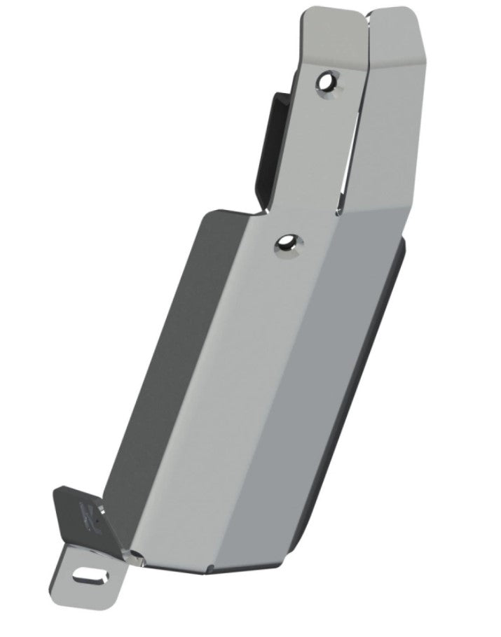 protezione in alluminio presentata longitudinalmente con due grandi fori nella parte superiore