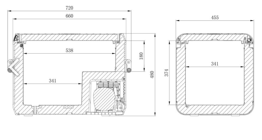 Frigorifero/refrigeratore a compressore Dometic con vaschetta per il ghiaccio - 53L+2 - CFX3 - (12/24 100-240V)