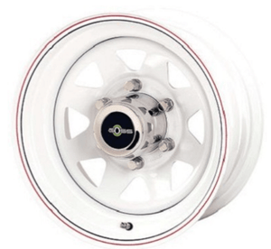 Ruota GOSS triangolare bianca 7x15 6x139.7 ET-6 CB110 - Nissan Patrol Y60