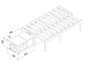 disegno quotato del cassetto FLV VAN