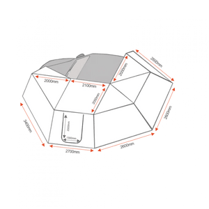 Pareti per tenda circolare a 270° Rockalu - con zanzariera