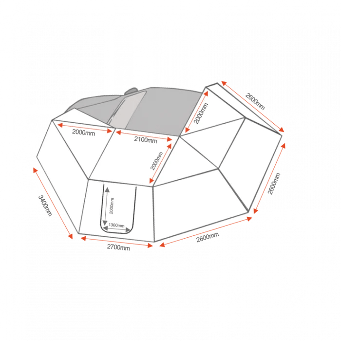 Pareti per tenda circolare a 270° Rockalu - con zanzariera