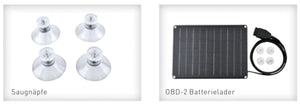 due immagini che mostrano il kit di ricarica della batteria solare con ventose