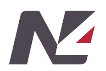 Logo N4 con n grigia e forma rossa