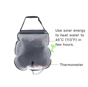 Borsa da doccia da 5 galloni/20 litri con pannello solare incluso per l'acqua calda