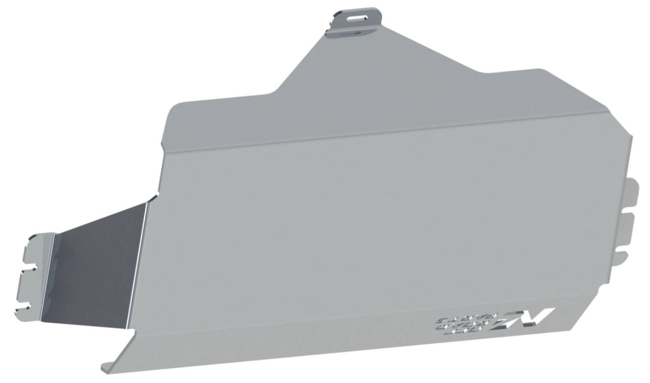 scudo serbatoio in alluminio con sfondo bianco