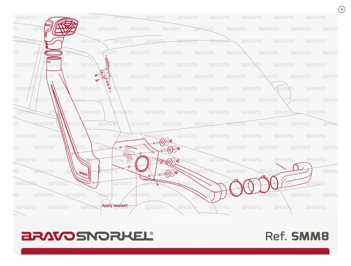 Snorkel Bravo 4x4 - 2007+ Mitsubishi Pajero