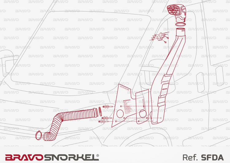 Piano di montaggio della bravo con snorkel rosso SFDA