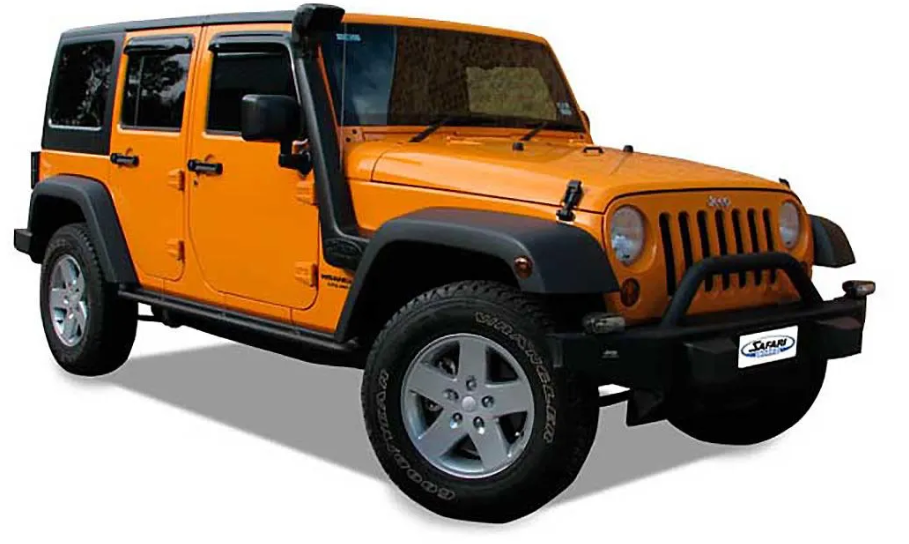 jeep wrangler 3.6l v6 arancione con snorkel nero safari