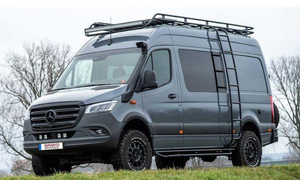 mercedes sprinter blu grigio con snorkel bravo snorkel