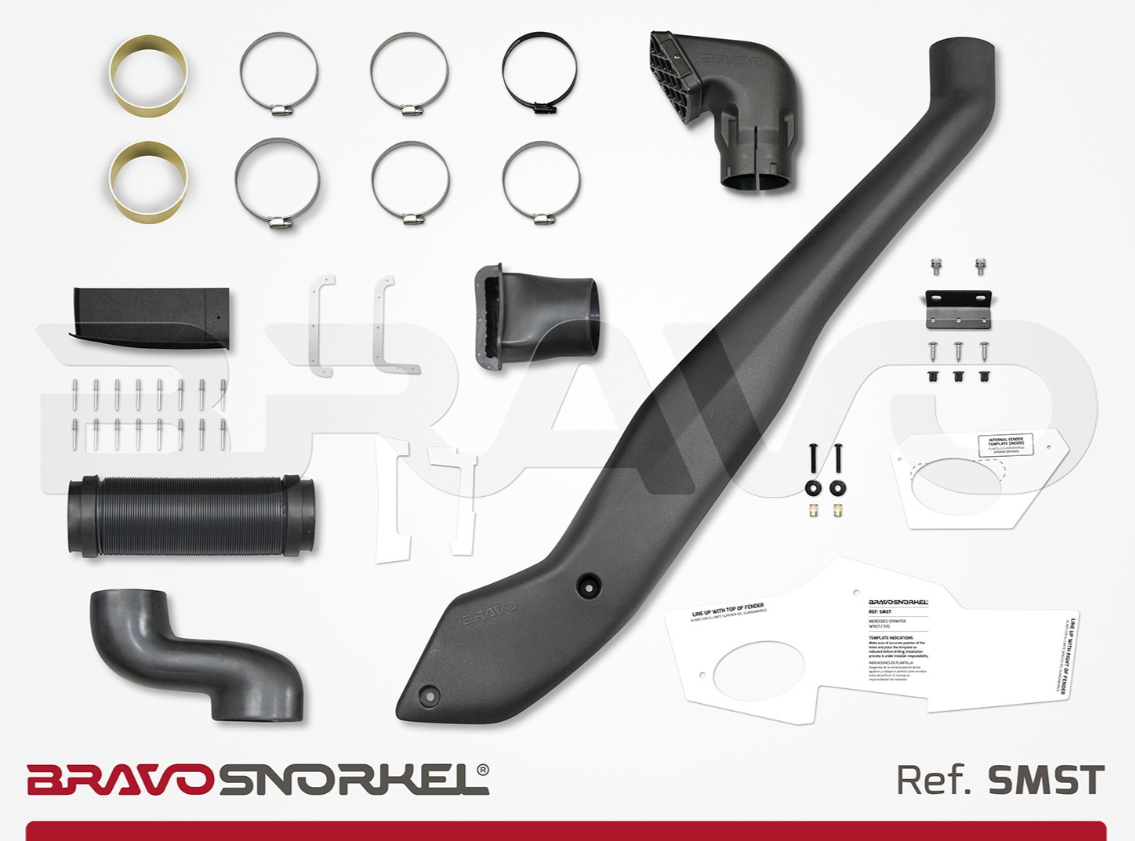 componenti di un bravo snorkel nero per lo sprint