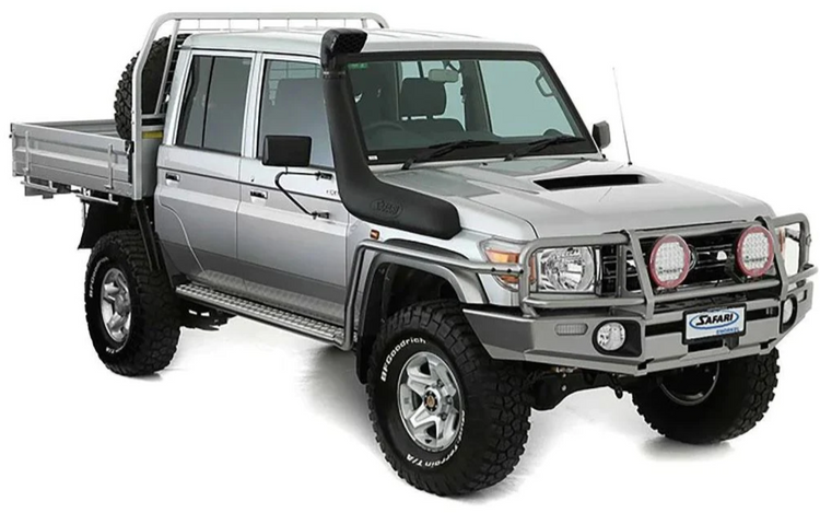 toyota land cruiser 79 telaio cabina grigio con snorkel nero