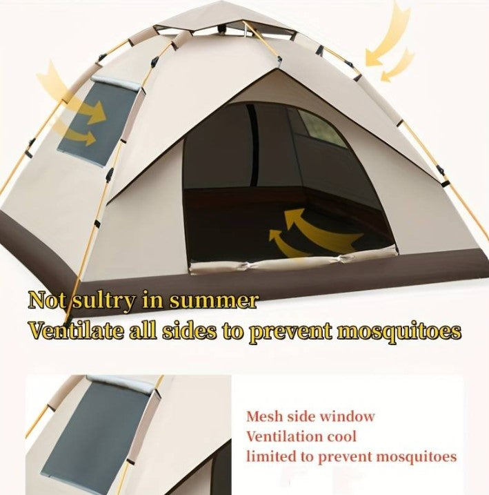 tenda da campeggio con spiegazione della ventilazione