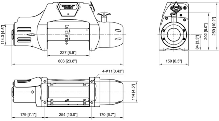 Verricelli 4x4 COME UP DS 9.5I 12V - cavo d'acciaio