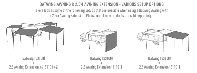 Estensione della tenda da sole - Parete dritta per RHINORACK Batwing / Sunseeker 2.5