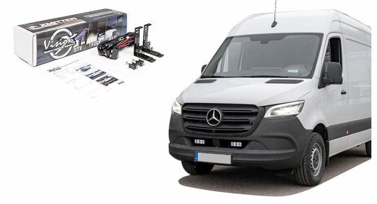 Kit di 2 barre Vision-X 3LED per Mercedes Sprinter 2018+, montaggio a incasso nel paraurti