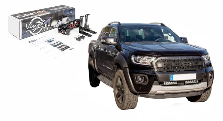 Kit LED a 2 barre Vision-X (XPR-H6E) nel paraurti di Ford Ranger 2019+