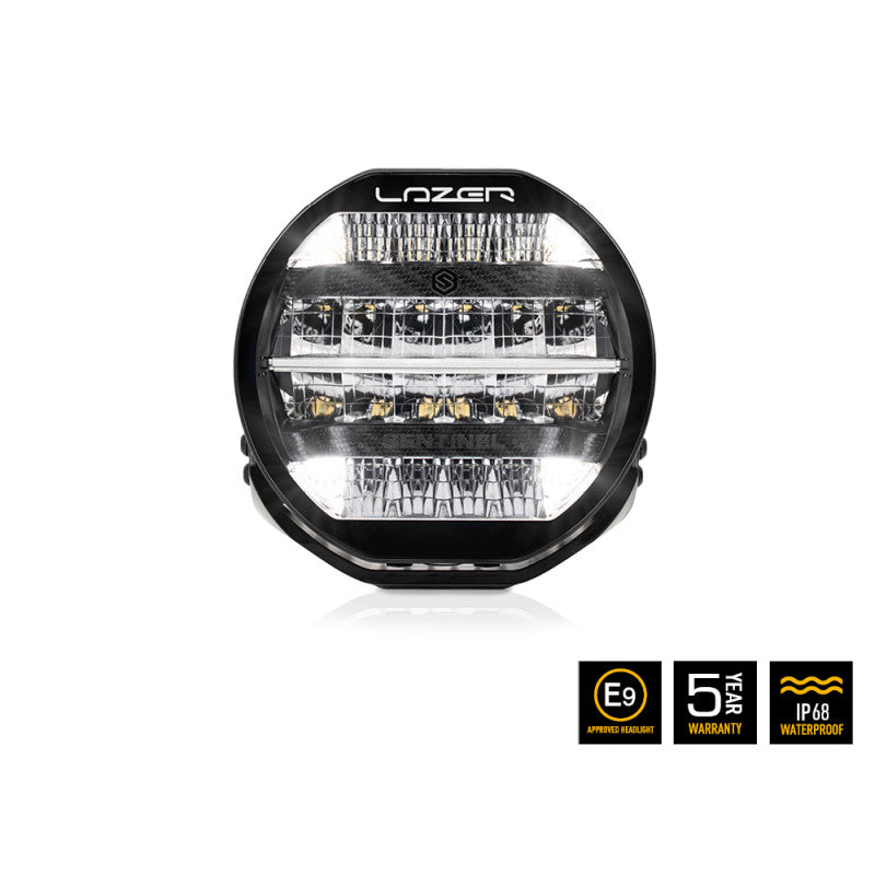 Luce LED Lazer - Sentinel 9" nero con luci di posizione - Omologato CE