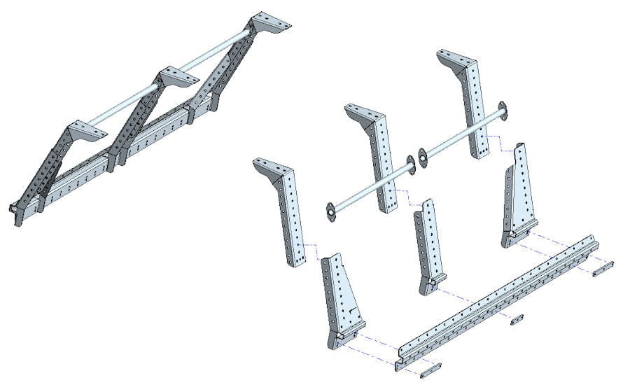 Sistema Multi Rack Haut TECHNIC OFFROAD - Pick-up a doppia/stramba cabina - per portapacchi RHINORACK